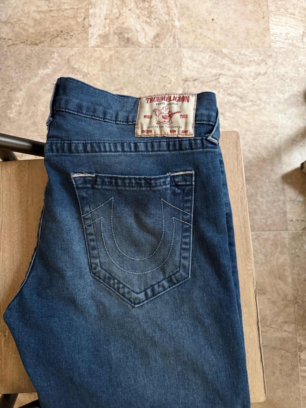 True Religion Men's Dark Blue Slim Straight Jeans